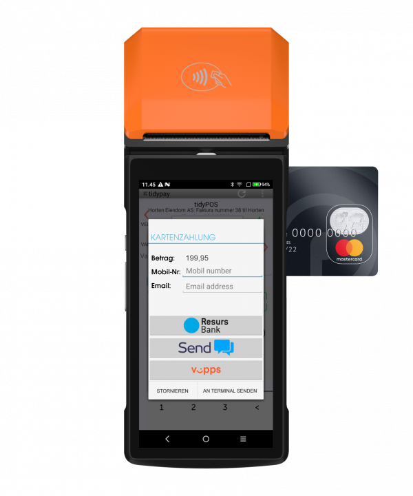 Tidypay mobiler Point-of-Sale front